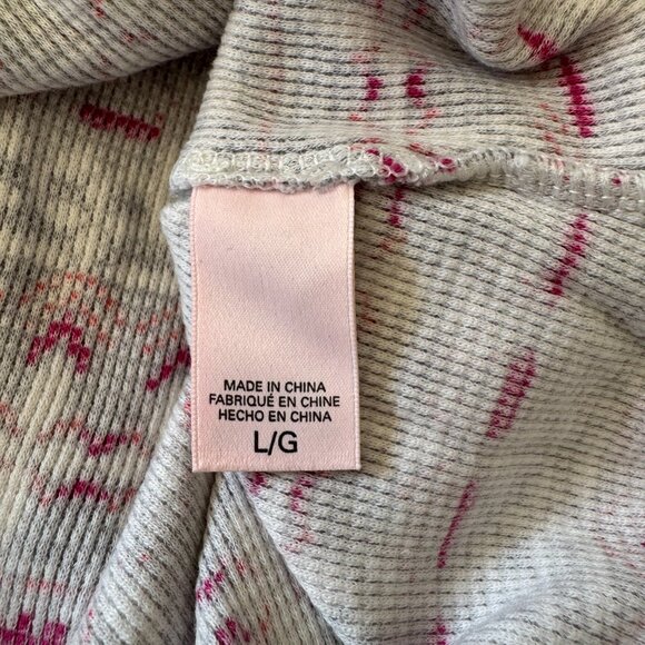 EUC Victoria’s Secret Thermal Top Fair Isle Gray, Pink, and White Color, Size L - Picture 7 of 9
